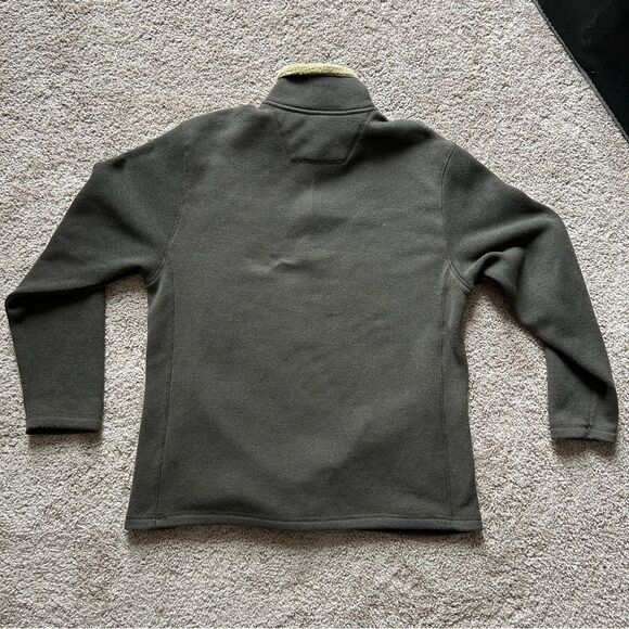 Timberland Quarter Zip Brown Fleece Pullover Long Sleeve Sweater Size Large - Picture 2 of 8